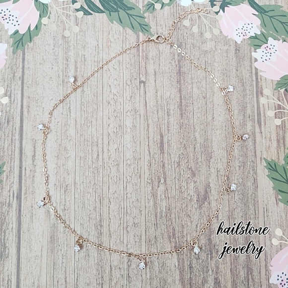 4/$30 Dainty Crystal Drops Necklace - Picture 5 of 7